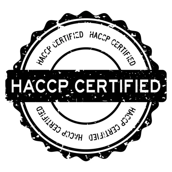 Grunge Black Haccp Análisis Peligros Puntos Control Críticos Palabra Certificada — Archivo Imágenes Vectoriales