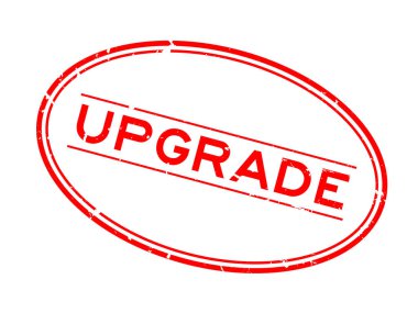 Grunge kırmızı kelime oval lastik mühür beyaz arka planda