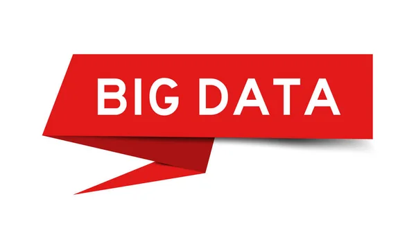 Banner Voz Papel Color Rojo Con Palabra Big Data Sobre — Vector de stock