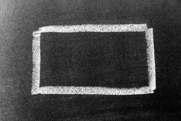 白垩手绘正方形或横幅状在黑板背景上 — 图库照片
