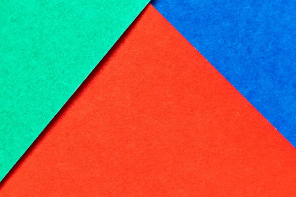 Abstraktní Zelené Modré Červené Barvy Papíru Texturované Pozadí Kopírovacím Prostorem — Stock fotografie