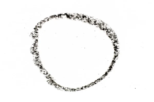 Μαύρο Χρώμα Πετρελαίου Παστέλ Σχέδιο Κύκλο Στρογγυλό Σχήμα Λευκό Φόντο — Φωτογραφία Αρχείου