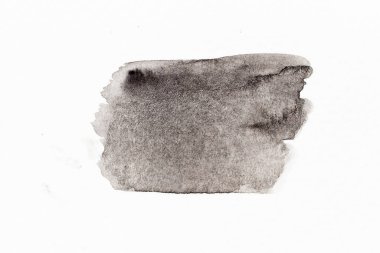 Beyaz kağıtta kare çizgi fırçası olarak siyah renk suluboya el çizimi 