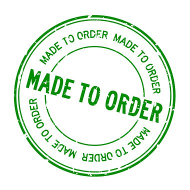 Grunge yeşili beyaz arka planda kelime yuvarlak lastik mühür damgası sipariş etmek için yapıldı