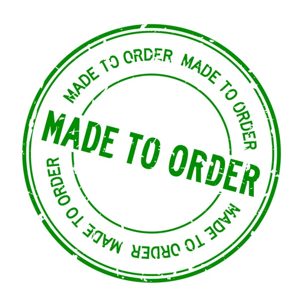 Grunge Green Made Order Word Rubber Seal Stamp White Background — 图库矢量图片