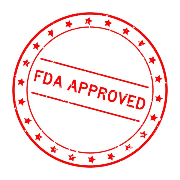 Grunge Red Fda Abreviatura Food Drug Administration Aprobó Palabra Sello — Vector de stock