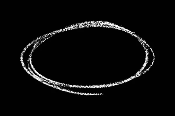 Grunge Λευκό Κιμωλία Χέρι Σχέδιο Κύκλο Στρογγυλό Σχήμα Υφή Μαύρο — Διανυσματικό Αρχείο