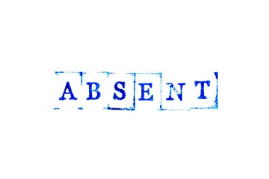 Kauçuk damgalı mavi mürekkep beyaz kağıt arka planda bulunmuyor