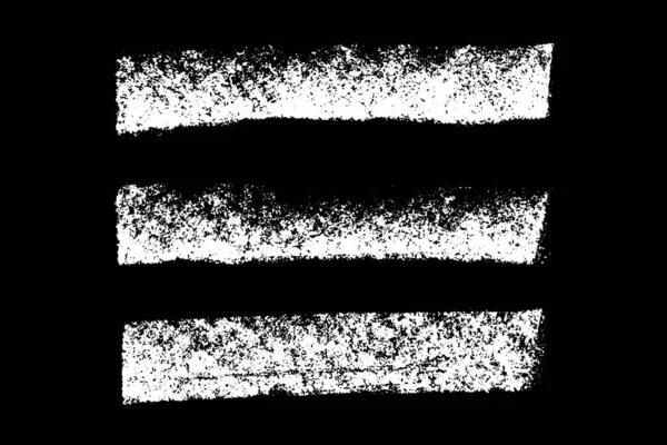 Set of grunge white chalk texture stripe brush on black background