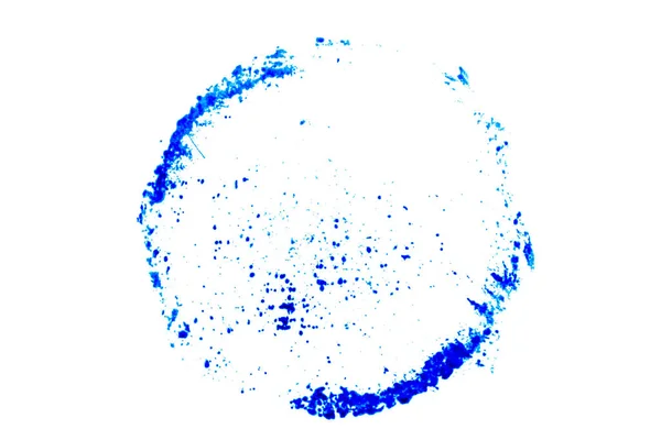 Μπλε Χρώμα Μελάνι Στρογγυλό Σχήμα Υφή Φόντο Σφραγίδα Πλαίσιο Αντίγραφο — Φωτογραφία Αρχείου