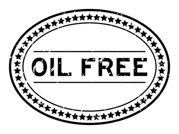 Grunge Black Oil Free Word Oval Rubber Seal Stamp Auf — Stockvektor