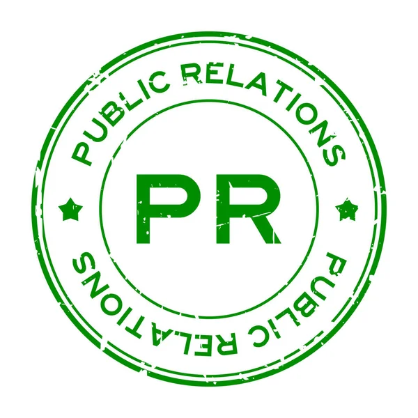 Grunge Green Public Relations Word Rubber Seal Stamp White Background — 图库矢量图片