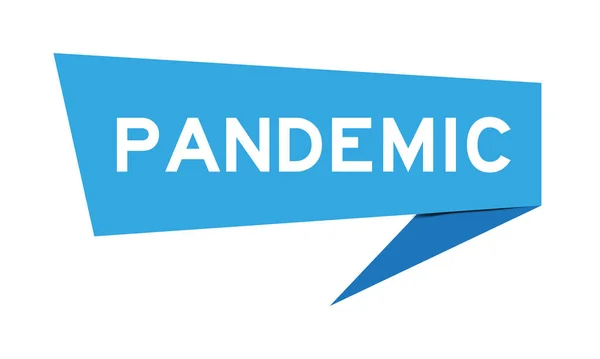 Banner Discurso Papel Color Azul Con Palabra Pandméica Sobre Fondo — Vector de stock