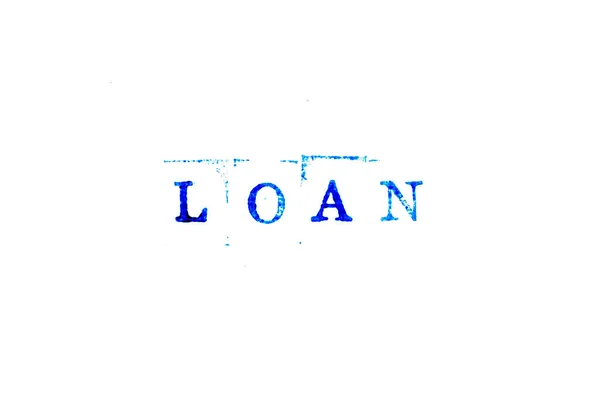 Blue Color Ink Rubber Stamp Word Loan White Paper Background — Stock Photo, Image