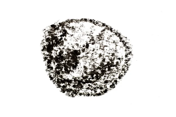 Zwarte Kleur Olie Pastel Tekening Cirkel Ronde Vorm Witte Papieren — Stockfoto
