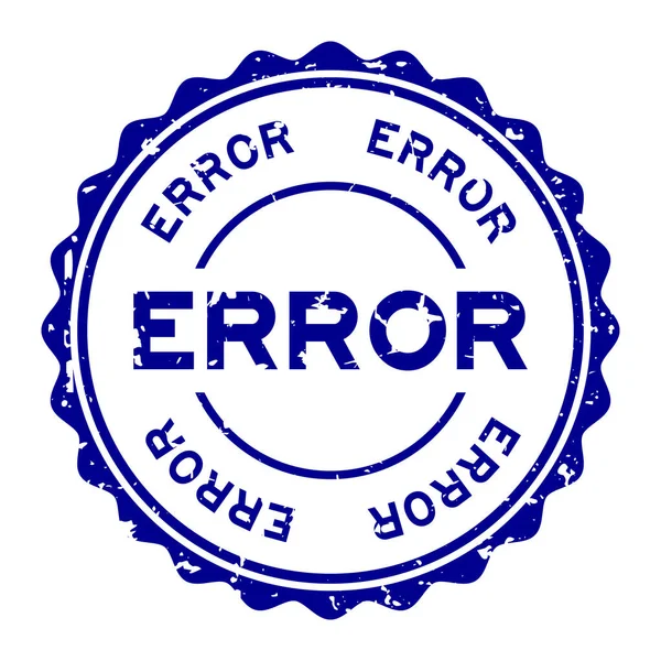 Grunge Blue Error Word Rubber Seal Stamp White Background — Stock Vector