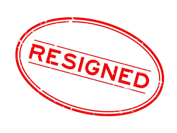 Grunge Red, beyaz arka plandaki oval lastik mühür mühründen istifa etti.