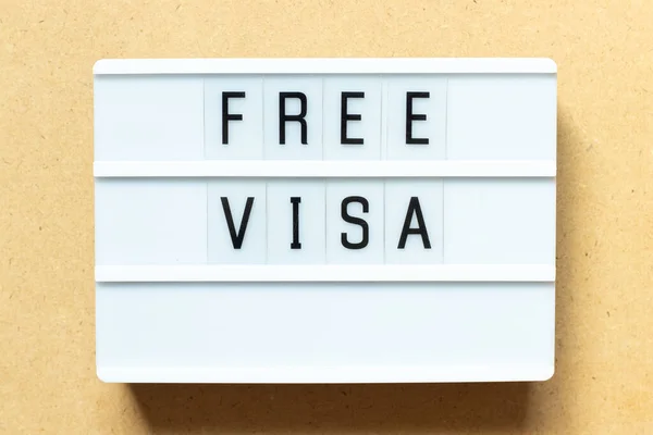 Lightbox Word Free Visa Wood Background — ストック写真