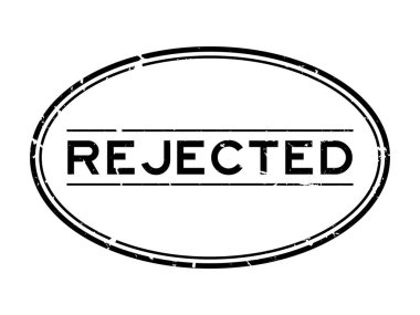 Grunge siyah kelime oval lastik mühür beyaz arka planda