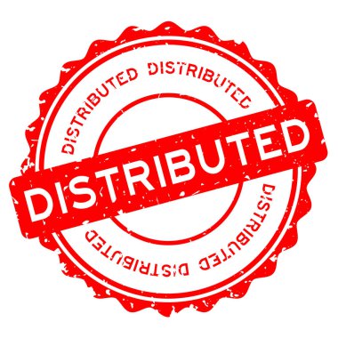 Grunge kırmızı. Beyaz arka planda lastik mühür damgası var.