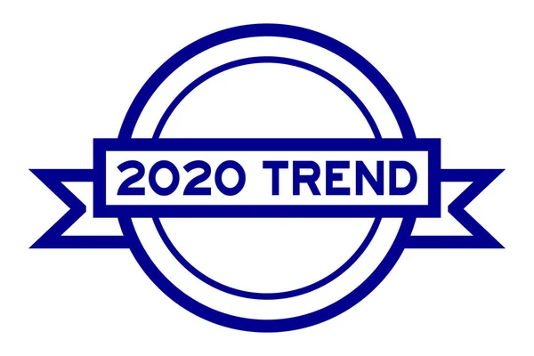 Vintage Μπλε Χρώμα Στρογγυλό Banner Ετικέτα Λέξη 2020 Τάση Λευκό — Διανυσματικό Αρχείο