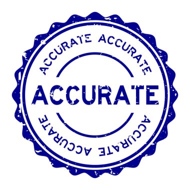 Grunge mavi doğru kelime yuvarlak lastik mühür beyaz arka planda