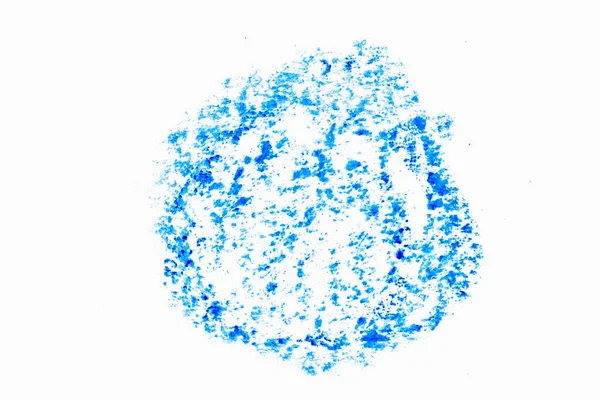 Beyaz Kağıda Yuvarlak Veya Yuvarlak Şekilli Mavi Renkli Yağlı Pastel — Stok fotoğraf