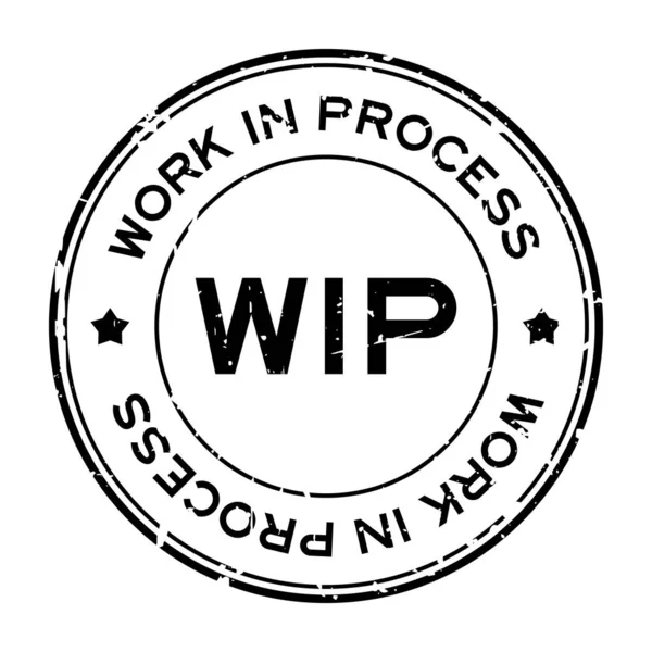 Grunge Black Wip Work Process Word Rubber Штамп Білому Тлі — стоковий вектор