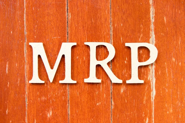 Alphabet Buchstabe Wort Mrp Abkürzung Für Materialbedarfsplanung Auf Altem Rotem — Stockfoto