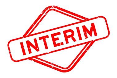 Grunge kırmızı geçici kelime beyaz arka planda lastik mühür