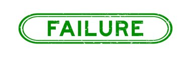 Grunge green failure word rubber seal stamp on white background