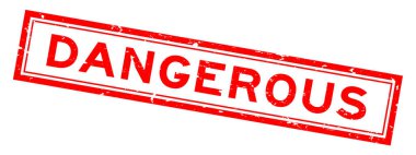 Grunge kırmızı tehlikeli kelime rsquare ubber mühür beyaz arka planda