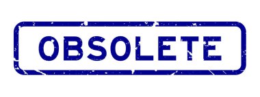 Grunge mavi eski word kare lastik mühür damgası beyaz arka plan üzerinde