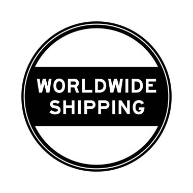 Beyaz arkaplanda dünya çapında siyah renkli mühür etiketi