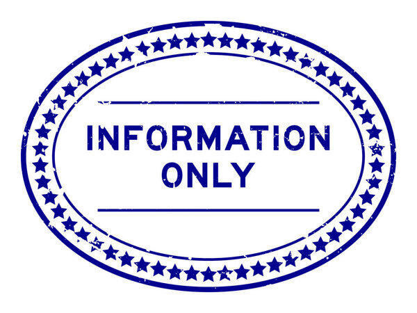 Грязно-синяя информация только слово овал резиновая печать на белом фоне