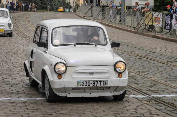 Lwów Ukraina Czerwca 2018 Stary Radziecki Vintage Retro Samochodów Zaz — Zdjęcie stockowe