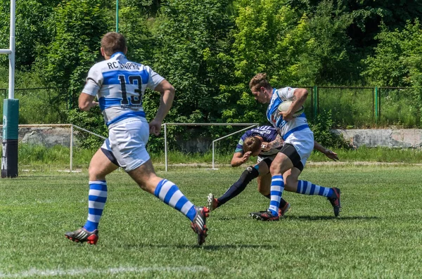 Lviv Ukraine Juni 2018 Athleten Spielen Rugby Mit Ball — Stockfoto