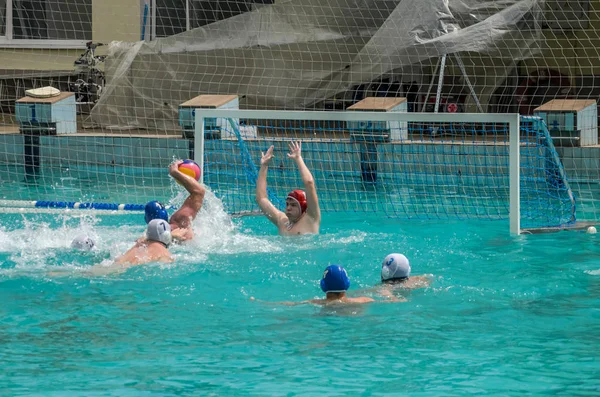 Lviv Ucrânia Junho 2018 Atletas Jogam Piscina Polo Aquático — Fotografia de Stock