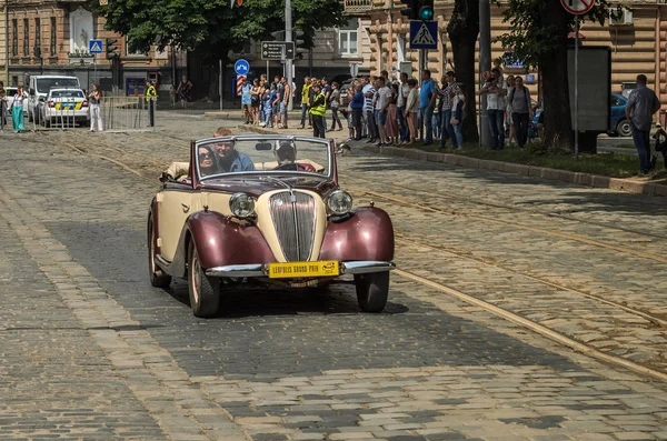 Lviv Ukraine Juin 2018 Vieille Voiture Rétro Vintage Cabriolet Fiat — Photo