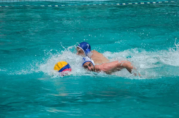 Lviv Ucrânia Junho 2018 Atletas Jogam Piscina Polo Aquático — Fotografia de Stock