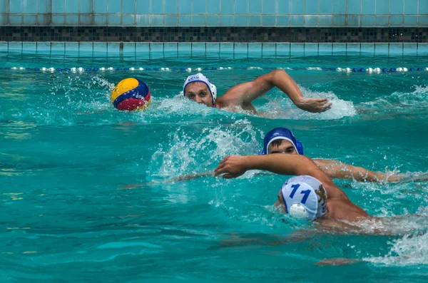 Lviv Ucrânia Junho 2018 Atletas Jogam Piscina Polo Aquático — Fotografia de Stock