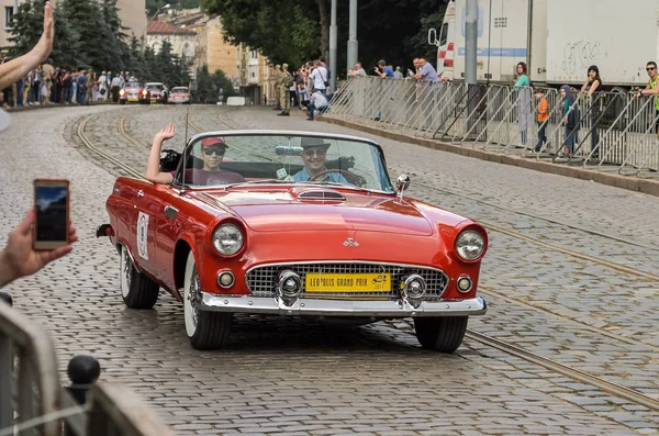 Lviv Ukraine Junho 2018 Old Vintage Red Retro Car Cabriolet — Fotografia de Stock