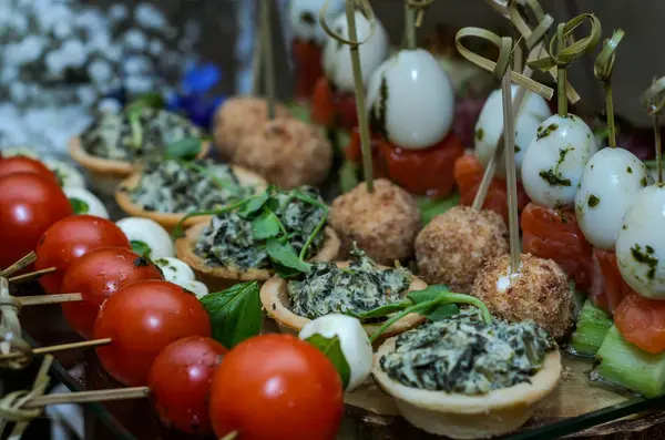 Snacks Desserts Buffet Table — Stock Photo, Image