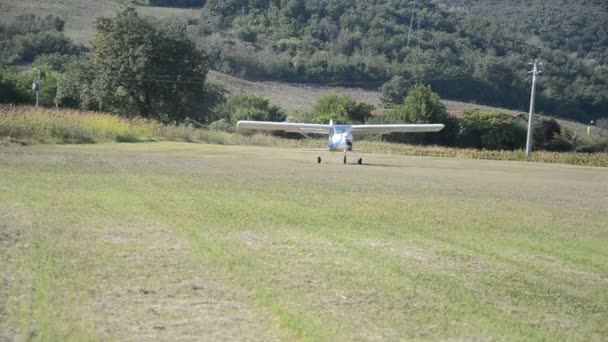 Roma Itália Agosto 2018 Uma Aeronave Motor Leve Tecnam Echo — Vídeo de Stock