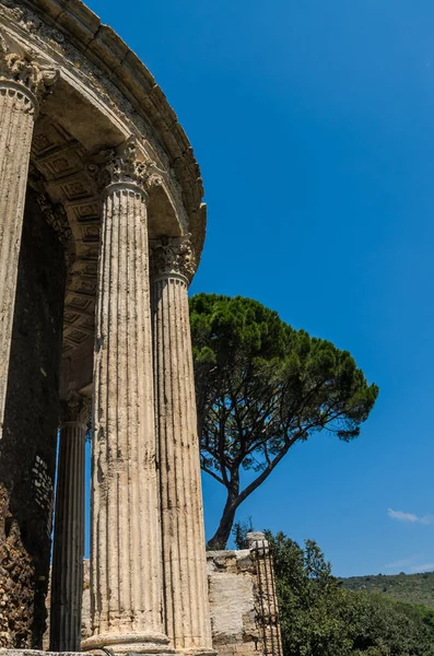 Rovine Con Colonne Dell Antico Tempio Della Dea Vesta Tivoli — Foto Stock