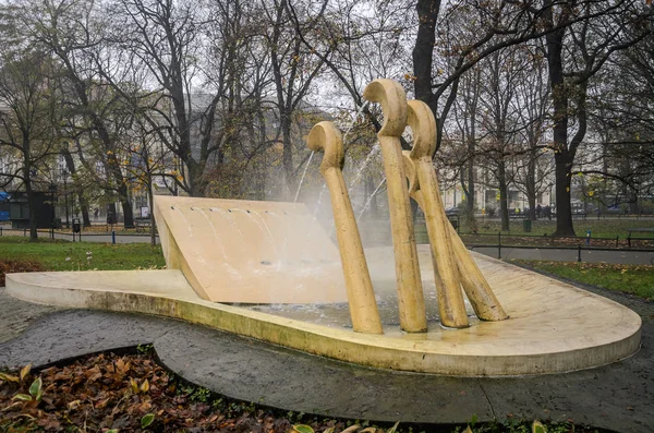 Poland Krakow November 2018 Monument Chopin Piano Krakow Park — стоковое фото