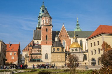 Polonya, Krakow - Kasım 2018: Wawel Kalesi, Krakow, Polonya