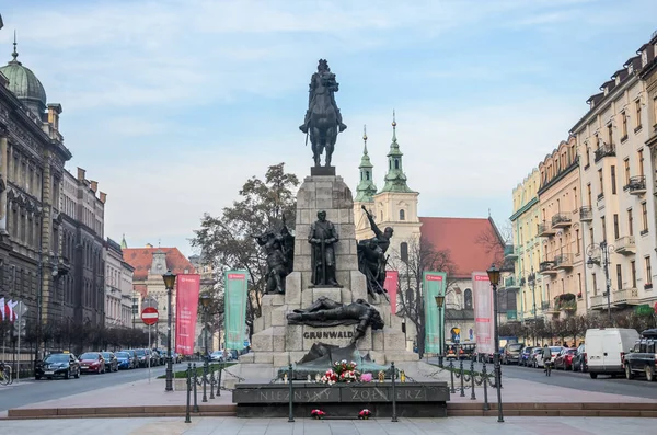 Polónia Krakow Novembro 2018 Monumento Grunwald Cracóvia Polônia — Fotografia de Stock