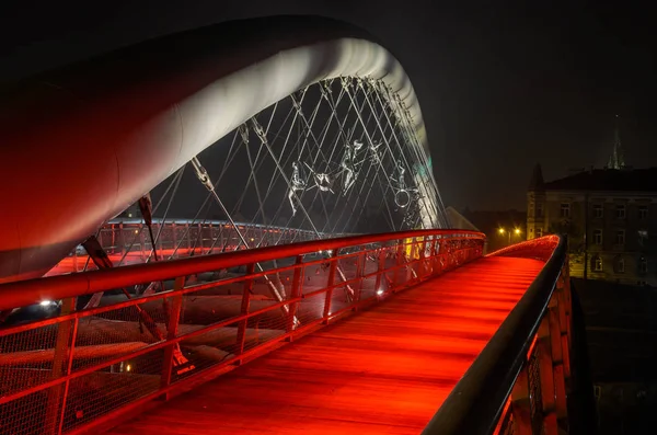 Πολωνία Κρακοβία Νοεμβρίου 2018 Πεζογέφυρα Γέφυρας Προ Του Πατέρα Του — Φωτογραφία Αρχείου