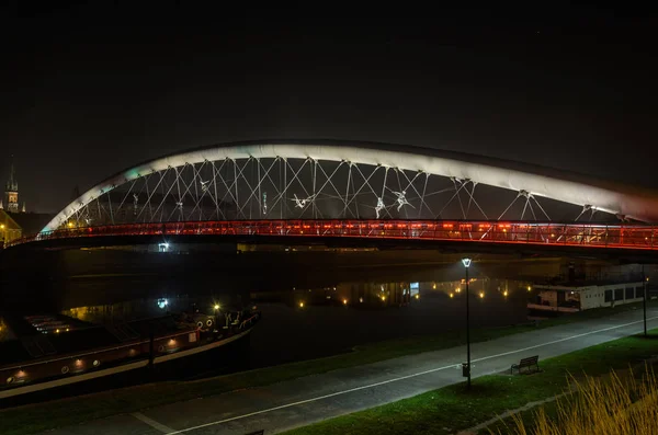 Πολωνία Κρακοβία Νοεμβρίου 2018 Πεζογέφυρα Γέφυρας Προ Του Πατέρα Του — Φωτογραφία Αρχείου